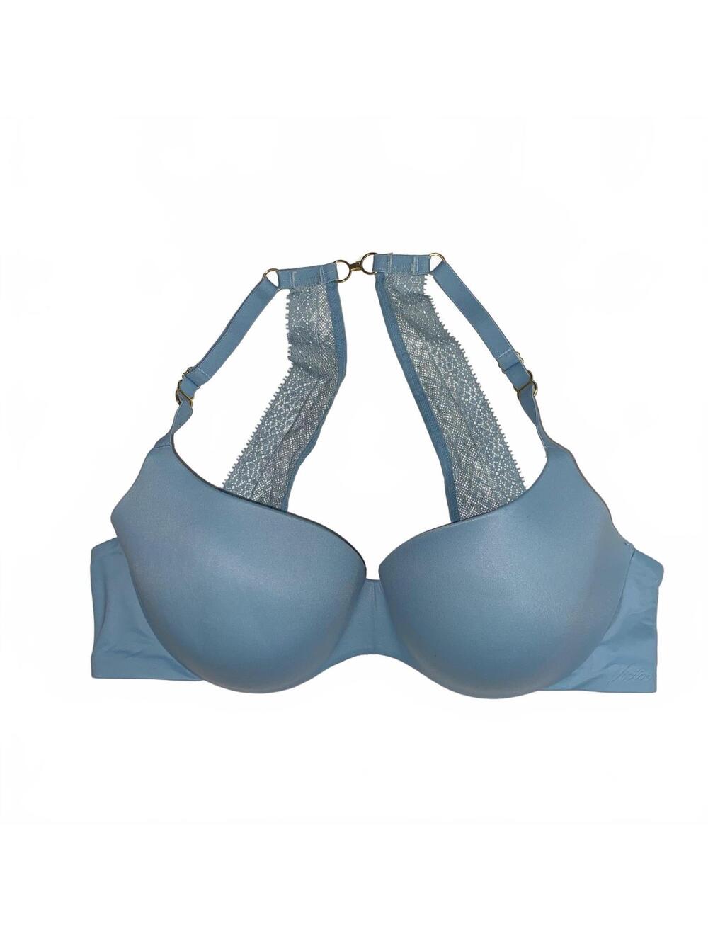 Victoria's Secret Incredible Demi Bra 36C Baby Blue Racerback Lace